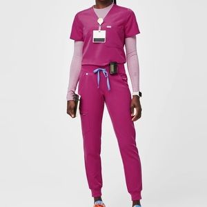 Figs Raspberry High waisted Joggers XS Petite